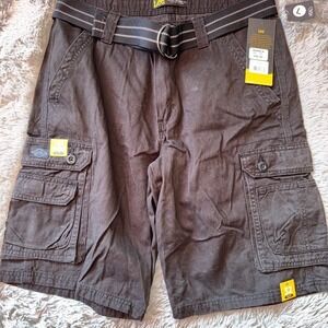 Lee Mens Dungarees Belted Wyoming Cargo Shorts Black Size 32 NWT